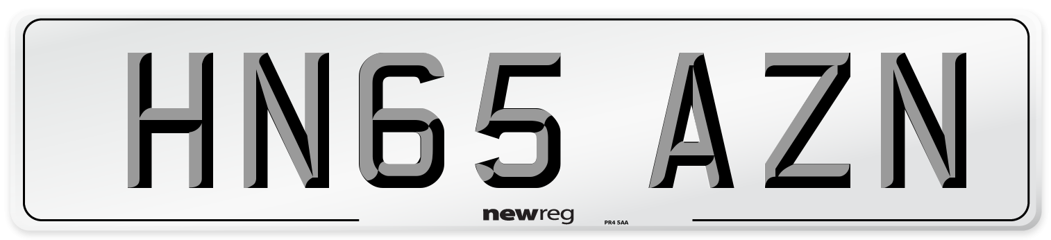 HN65 AZN Number Plate from New Reg